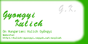 gyongyi kulich business card